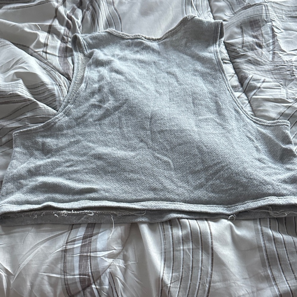 Poetry Light Gray Graphic Tank Top - Picture 2 of 2